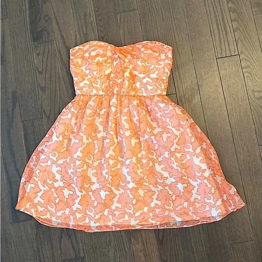 SOLD - Shoshanna Coral Reef Mini Dress - Picture 1 of 8